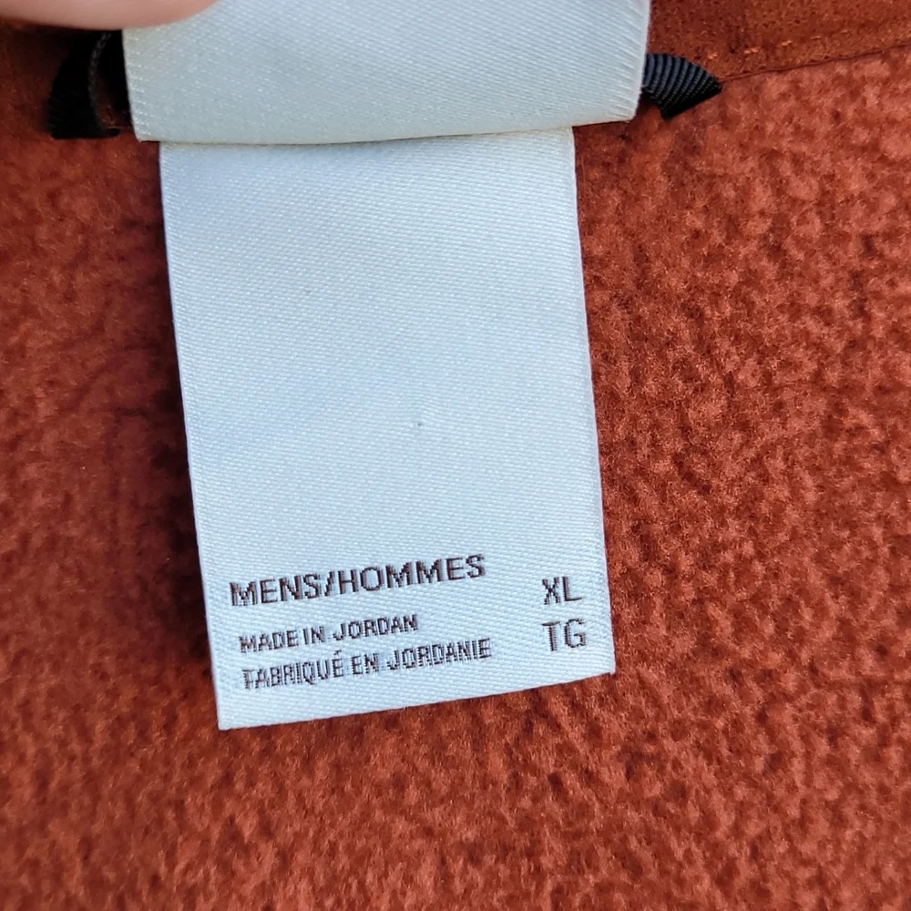 THE‎ NORTH FACE Carbondale Dark Orange Weave Fleece Polyester XL Full Zip Vest